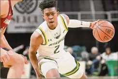  ?? Hans Pennink / Special to the Times Union ?? Siena point guard Javian McCollum had a breakout game against Rider despite foul trouble. He says the Saints have to have a short memory when it comes to that loss to face Fairfield.