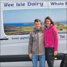  ??  ?? Don and Emma Dennis of Gigha’s Wee Isle Dairy which has diversifie­d and gone from strength to strength making and selling ice cream using milk from their herd of dairy cows.