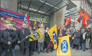  ??  ?? Supporters protested outside the Equality and Human Rights Commission