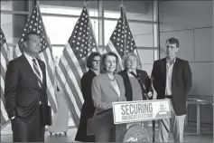  ?? ASSOCIATED PRESS ?? HOUSE SPEAKER NANCY PELOSI SPEAKS DURING a news conference at the Federal Building in San Francisco on Monday. In a letter to colleagues returning from an 11-day Fourth of July recess, Pelosi said Democrats must lead “a Battle Cry across America to protect the children.”