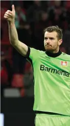  ?? FOTO: INA FASSBENDER/LEHTIKUVA-AFP ?? Lukas Hradeckys säsong med Bayern Leverkusen har varit en succé...