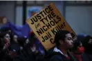  ?? Photograph: Anadolu Agency/Getty Images ?? A protest at the Oscar Grant Plaza in Oakland, California.