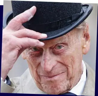  ??  ?? Tireless: Prince Philip on his last public engagement yesterday