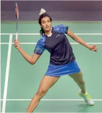  ?? PTI ?? Indian shuttler PV Sindhu plays against Japan’s Akane Yamaguchi in the semifinal match in Jakarta on Monday. —