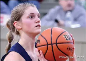  ?? Photo by Dane Fuelling ?? Emily Bleke had 11 points as the Bellmont Braves came from behind to beat Huntington North by three Friday night.