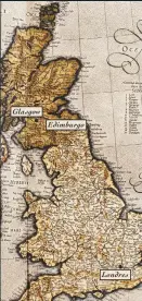  ??  ?? ESCOCIA. DETALLE DE UN MAPA DE LAS ISLAS BRITÁNICAS DE GERARDUS MERCATOR. 1595.