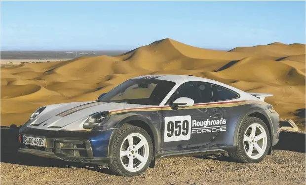  ?? BRENDAN MCALEER PHOTOS ?? The 2023 Porsche 911 Dakar is a car that doesn’t make a whole lot of practical sense, but who cares? It’s a souped up, off-road Porsche, more toy than car.