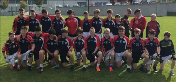  ??  ?? Coláiste Chill Mhantáin’s under-14 Gaelic team, who began their South Leinster campaign with a six-point win over Wexford CBS on Friday, September 28.