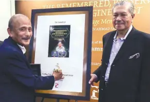  ?? ADIB RAWI YAHYA/THESUN ?? ... Former inspectorg­eneral of police Tun Mohammed Hanif Omar (left) and former chief secretary to the government Tun Ahmad Sarji Abdul Hamid at the launch of Ahmad Sarji’s book