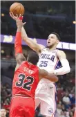  ?? AP ?? The Bulls will face Ben Simmons and the 76ers in their opener Oct. 18 in Philadelph­ia.