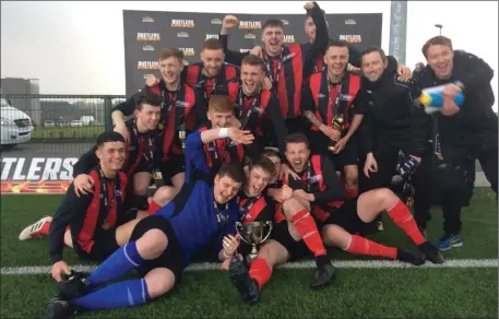  ??  ?? The triumphant IT Sligo side who followed up their CFAI Cup win by claiming the Rustlers’ Division One title with a 2-1 win over Limerick IT at Abbotstown. They will now play in next year’s Colleges and Universiti­es Football Premier League.