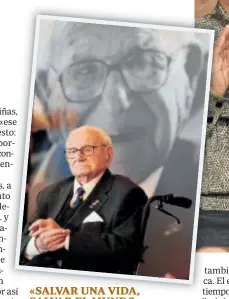  ?? ?? «SALVAR UNA VIDA, SALVAR EL MUNDO» Anthony Hopkins da vida a Nicholas Winton (arriba), que salvó a cientos de niños y decía que cada vida equivalía a la humanidad