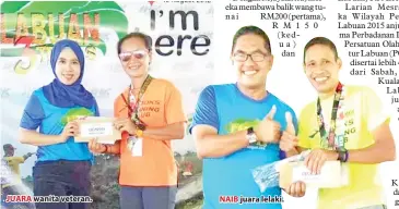  ??  ?? JUARA wanita veteran. NAIB juara lelaki.