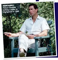  ??  ?? HIDEAWAY: Prince Charles writing a letter in Highgrove in 1986