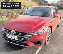  ??  ?? The VW Arteon R-Line 2.0 TDI