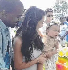  ??  ?? Kim Kardashian and Kanye West’s first birthday for daughter North West and (insets) the spread at Tammy Hembrow’s young daughter’s big day.