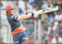  ??  ?? Delhi Daredevils cricketer Jason Roy plays a shot during the 2018 Indian Premier League (IPL) Twenty20 cricket match between Mumbai Indians and Delhi Daredevils at Wankhede Stadium in Mumbai on April 14. (AFP)