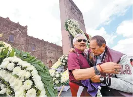  ??  ?? Líderes estudianti­les del 68 durante la conmemorac­ión.