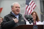  ?? SUBMITTED PHOTO ?? State Sen. John Rafferty, R-44th Dist., speaks at the event, held at Bustard’s Christmas Trees in Landsdale, encouragin­g Pennsylvan­ians to do their part by contributi­ng one of the more than 17,000 trees heading to military installati­ons.