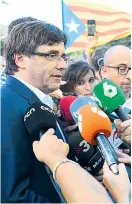  ?? Foto: AFP / Josep Lago ?? Für Katalonien­s Premier Puigdemont steht viel auf dem Spiel.