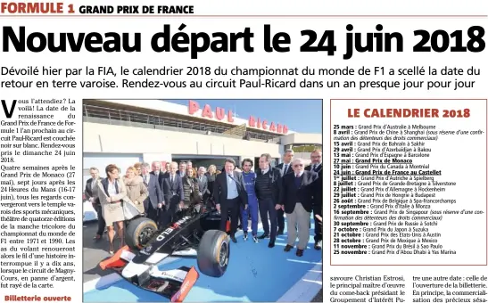  ?? (Photo Frank Muller) ?? Le cap est fixé pour les artisans du retour du Grand Prix de France au circuit PaulRicard : rendez-vous le  juin .