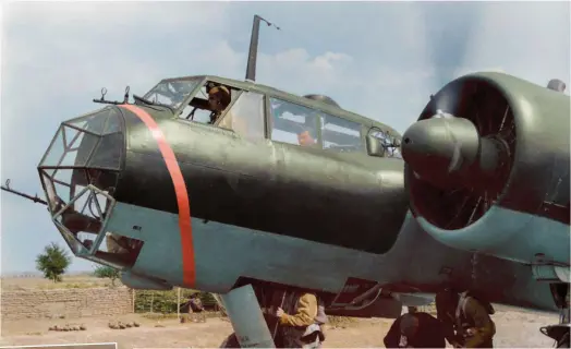  ?? ?? Above A Dornier 17-Z of KG2 prepares for another sortie of Britain during 1940. Inset Leutnant Heinz-Georg Möllenbrok.