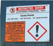  ?? JOHN HAWKINS/STUFF ?? ‘Logistical problems’ are delaying the removal of a hazardous substance from a warehouse in Mataura