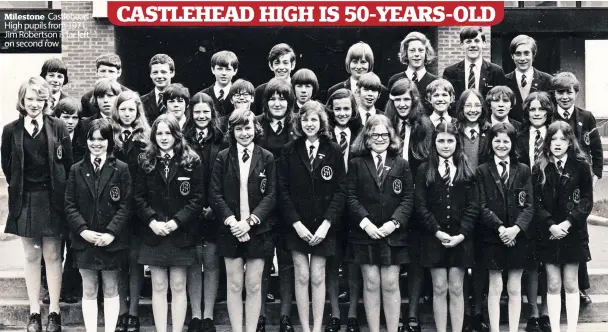  ?? ?? Milestone Castlehead High pupils from 1971. Jim Robertson is far left on second row