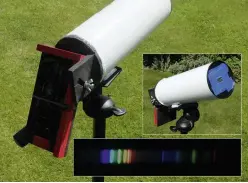 ??  ?? ▶ The completed spectrogra­ph can be used to reveal the bands of colour from a fluorescen­t tube (inset)