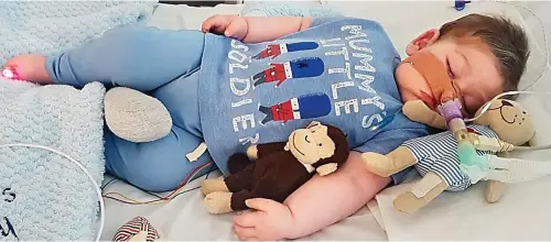  ??  ?? Still fighting: Charlie Gard, 11 months old, is on life support at London’s Great Ormond Street Hospital