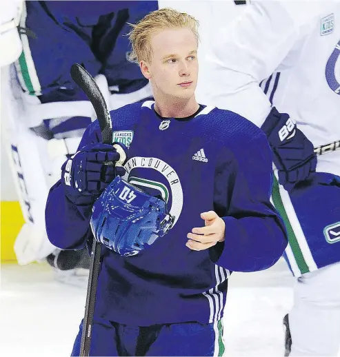  ?? — NICK PROCAYLO ?? Canucks centre Elias Pettersson should do well in the accuracy competitio­n, if he’s invited.