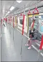  ?? AFP ?? A near empty MTR train in Hong Kong on Tuesday.