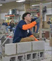  ?? SUBMITTED ?? Omaly Velazquez (Clearview) participat­es at the Holiday Masonry Skills Competitio­n.