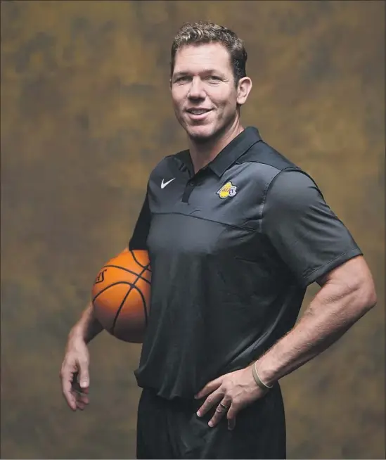  ?? Photograph­s by Wally Skalij Los Angeles Times ?? A BELIEVER IN MEDITATION, Lakers coach Luke Walton might have to breathe deeply at times as he tries to guide the Lakers back into playoff contention.