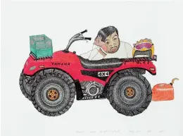  ??  ?? BELOW
Untitled (He thinks he has run out of gas, but the engine is shot) 2009
Coloured pencil and ink 55.9 × 76.2 cm