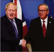  ??  ?? Johnson and Jean-Claude Juncker: “frictionle­ss”?