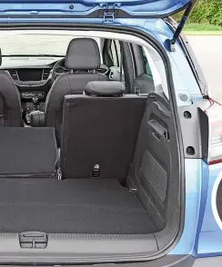  ??  ?? BOOT SPACE Big, square opening means the Crossland X is very practical. There are two USB slots (below) in the front, too