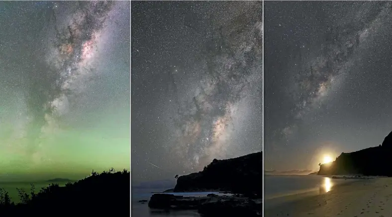  ?? JONATHAN GREEN ?? The dark night sky sees spectacula­r views of the Milky Way from Pa¯ kiri.