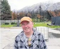  ?? PHOTO: RNZ/TESS BRUNTON ?? Negative to positive . . . Lake Ohau resident Hugh Spiers has lodged a resource consent with the Waitaki District Council today, to begin his rebuild following last October’s fire.