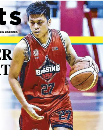  ?? PBA Media Bureau ?? Rey Nambatac explodes for 27 points in his Blackwater debut.