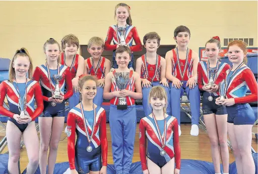  ??  ?? ●● King’s Trampolini­ng squad following their success at the National Championsh­ips in Wigan