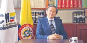  ?? CORTESÍA ?? Armando Novoa, magistrado del CNE, separado de la investigac­ión a Zuluaga.