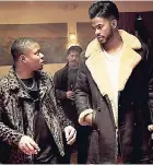  ??  ?? Superfly Mafia and mastermind Youngblood Priest (Trevor Jackson) and Scatter (Michael Kenneth) in a scene from the action-packed film, ‘Superfly’, directed by Director X.
