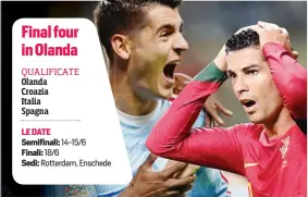  ?? ?? Cristiano Ronaldo disperato negli ultimi minuti della partita con la Spagna Il Portogallo è stato punito da un gol di Alvaro Morata che ha di fatto deciso la sfida