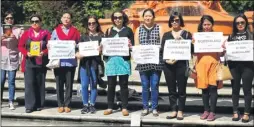  ??  ?? Nepalese campaigner­s from Ashford raise awareness of issues affecting fellow Gurkhas in Darjeeling