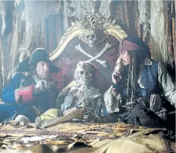  ?? SUPPLIED PHOTO ?? Geoffrey Rush and Johnny Depp reprise their roles in Pirates of the Caribbean: Dead Men Tell No Tales.