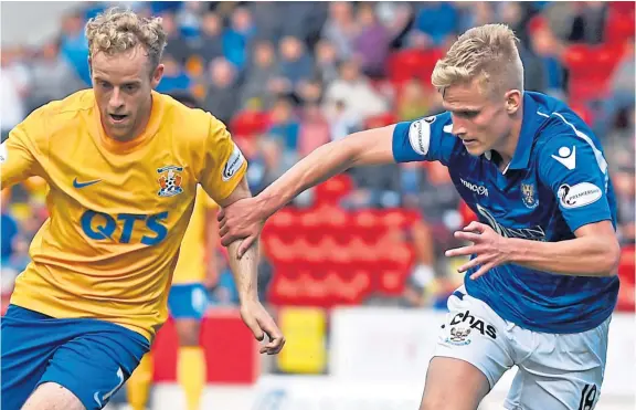  ?? Picture: SNS. ?? Saints midfielder Ali McCann, pictured taking on Kilmarnock’s Rory McKenzie, has been a star performer so far this season.