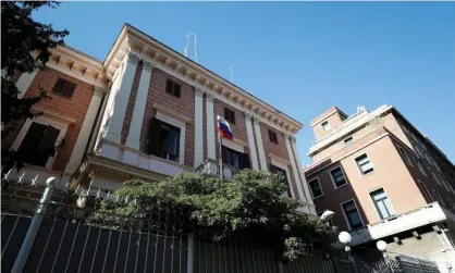 ?? Photograph: Guglielmo Mangiapane/Reuters ?? The Russian embassy in Rome, from where Italy has expelled two officials over the alleged exchanges.