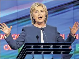  ??  ?? No friend of mine: At a primary debate, Hillary said the GOP was her enemy.