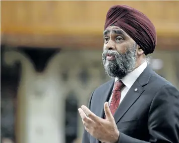  ?? THE CANADIAN PRESS FILES ?? Defence Minister Harjit Sajjan says while the federal government is considerin­g a request from NATO to train Afghan police officers, Canada’s military focus remains in Iraq.